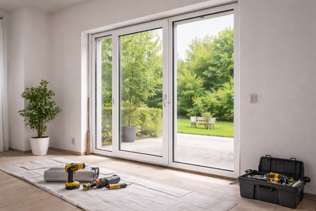 Fenster- & Türenmontage Mannheim – neu montierte Terrassentür mit sauberer Abdichtung